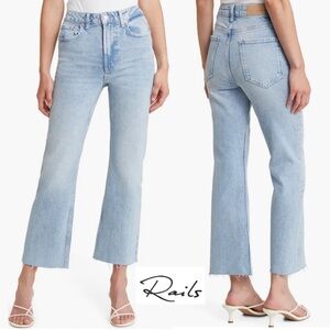Rails Sunset High Waist Crop Flare Jeans in Snowbird Size 27 Light Wash Stretch